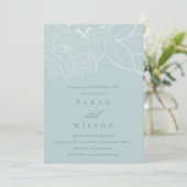 Classy  Paisley Dusky Blue Verloving Invite Bedankkaart (Staand voorkant)