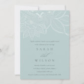 Classy Paisley Dusky Blue Wedding Invite Bedankkaart (Voorkant)