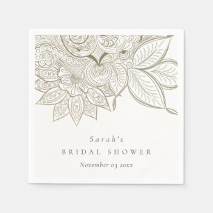 Classy  Paisley Ivory Gold Vrijgezellenfeest Servet