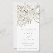 Classy Paisley Ivory Gold Wedding Invite Bedankkaart (Voorkant)