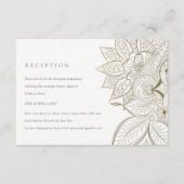 Classy  Paisley Ivory Gold Wedding Reception Informatiekaartje (Voorkant)