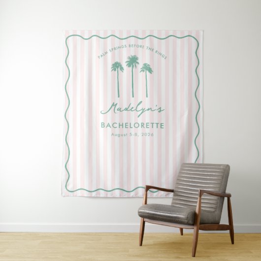 Classy Palm Springs Bachelorette Photo Backdrop Wandkleed (In situ)