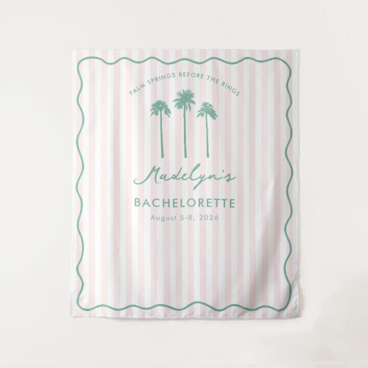 Classy Palm Springs Bachelorette Photo Backdrop Wandkleed (Voorkant)