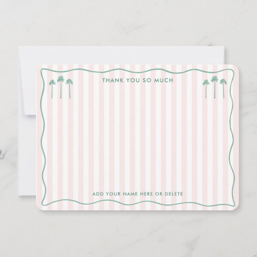 Classy Palm Springs Pink Green Bridal Shower Bedankkaart (Voorkant)