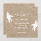 Classy Palm Tree Beach Weddenschap Kaart (Voorkant / Achterkant)