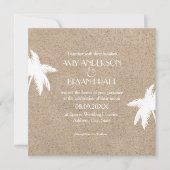Classy Palm Tree Beach Weddenschap Kaart (Voorkant)