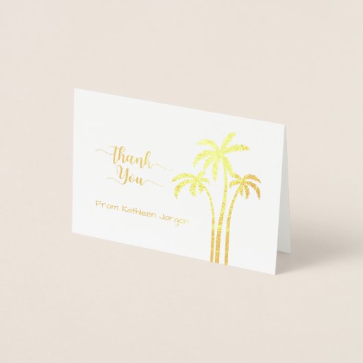 Classy Palm Tree Dank u Folie Kaarten (Voorkant)