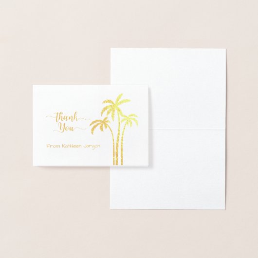 Classy Palm Tree Dank u Folie Kaarten (Display)