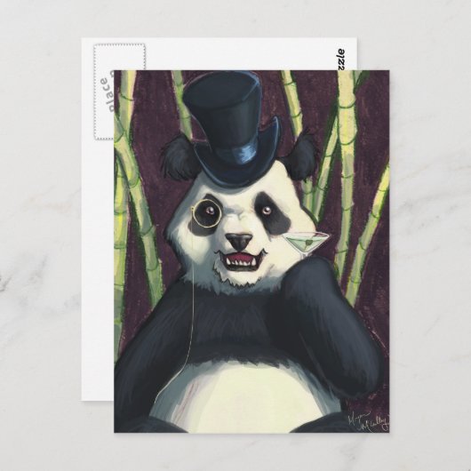 Classy Panda Briefkaart (Voorkant / Achterkant)