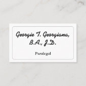 Classy &  Paralegal Visitekaartje (Voorkant)