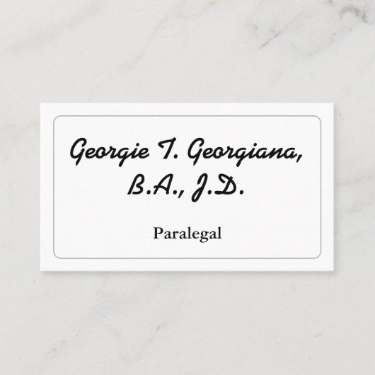 Classy &  Paralegal Visitekaartje (Voorkant)