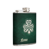Classy parel lucky shamrock leer gepersonaliseerd heupfles (Rechts)