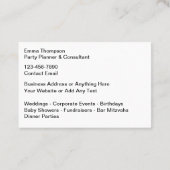Classy Party Planner Visitekaartjes (Achterkant)