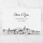 Classy Pasadena bruiloft gunst Custom Mini Sparkling Wijnetiket (Enkel label)