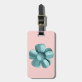 Classy Pastel Blauw Daisy Blossom MOD Roze Bloem Bagagelabel (Voorkant verticaal)