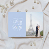 Classy Pastel Blue Elegant Save the Date Card