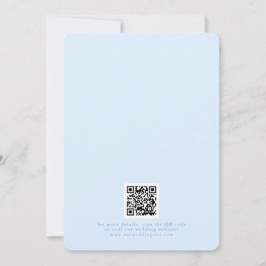 Classy Pastel Blue Elegant Script Sla de datum op Save The Date (Achterkant)