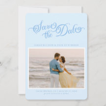 Classy Pastel Blue Elegant Script Sla de datum op