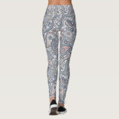 Classy Pastel Blue Mauve Blush Coral Pink Paisley Leggings (Achterkant)