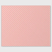 Classy Pastel Coral Oranje White Check Pattern Cadeaupapier (Vlak)