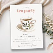 Classy Pastel Floral Tea Cup Holiday Tea Party Kaart