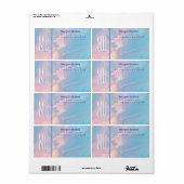 Classy pastel marmeren monogram adres etiket (Full Sheet)