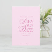 Classy Pastel Pink Elegant Save the Date Card (Staand voorkant)