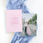 Classy Pastel Pink Elegant Save the Date Card