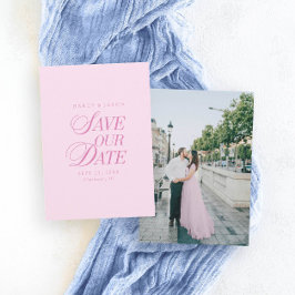 Classy Pastel Pink Elegant Save the Date Card