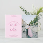 Classy Pastel Pink Elegant Save the Date Card (Staand voorkant)