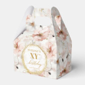 Classy Pastel Roze Rustiek Goud Verjaardag Favorie Bedankdoosjes (Voorkant Zijde)