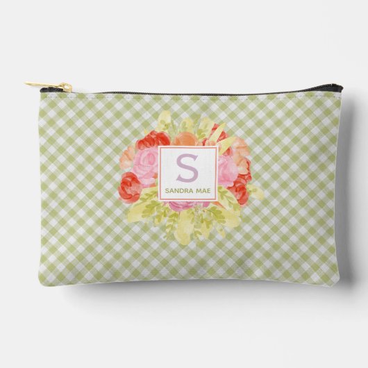 Classy Pastel Spring Green Gingham Controleer patr Etui (Voorkant)