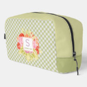 Classy Pastel Spring Green Gingham Controleer patr Toilettasje (Rechterhoek)
