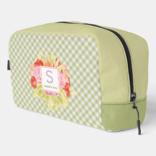 Classy Pastel Spring Green Gingham Controleer patr Toilettasje