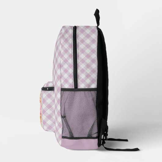 Classy Pastel Violet Roze Gingham Controleer patro Bedrukte Rugzak (Rechts)