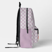 Classy Pastel Violet Roze Gingham Controleer patro Bedrukte Rugzak (Links)
