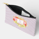 Classy Pastel Violet Roze Gingham Controleer patro Etui (Open)