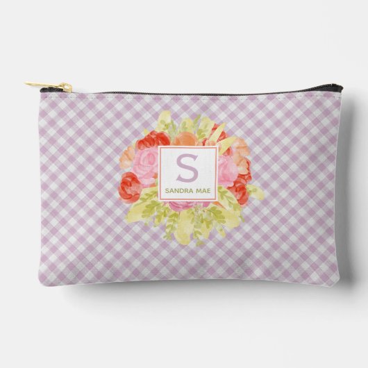 Classy Pastel Violet Roze Gingham Controleer patro Etui (Voorkant)