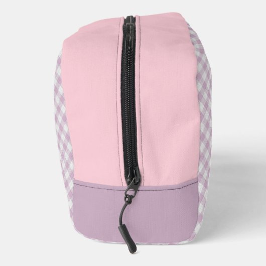 Classy Pastel Violet Roze Gingham Controleer patro Toilettasje (Rechts)