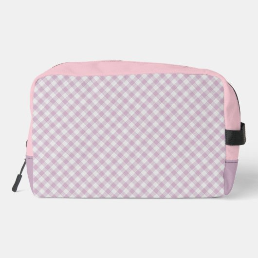 Classy Pastel Violet Roze Gingham Controleer patro Toilettasje (Achterkant)
