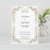 Classy Pastel Wildflower Secret Garden Bruiloft Kaart (Staand voorkant)