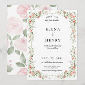 Classy Pastel Wildflower Secret Garden Bruiloft Kaart (Voorkant / Achterkant)