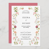 Classy Pastel Wildflower Secret Garden Bruiloft Kaart (Voorkant / Achterkant)