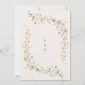 Classy Pastel Wildflower Secret Garden Bruiloft Kaart (Achterkant)