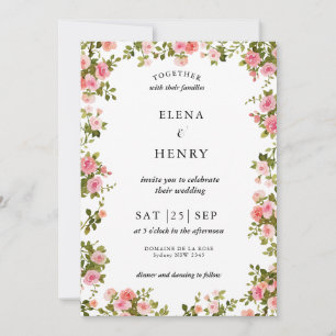 Classy Pastel Wildflower Secret Garden Wedding Inv Kaart