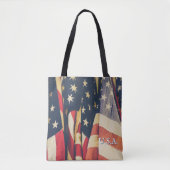 Classy Patriotic Multi American Flag Tote Bag (Voorkant)