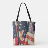 Classy Patriotic Multi American Flag Tote Bag (Achterkant)