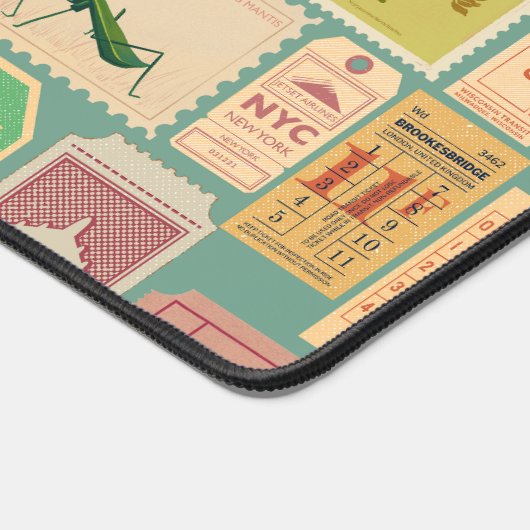 Classy patroon Retro design Postzegels en tickets Bureaumat (Hoek)