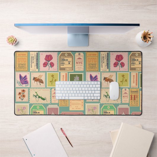 Classy patroon Retro design Postzegels en tickets Bureaumat (Kantoor 1)