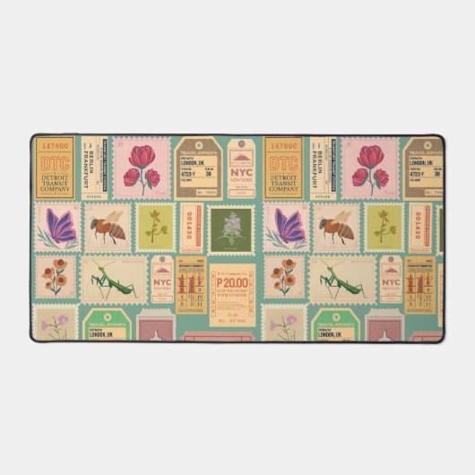 Classy patroon Retro design Postzegels en tickets Bureaumat (Voorkant)